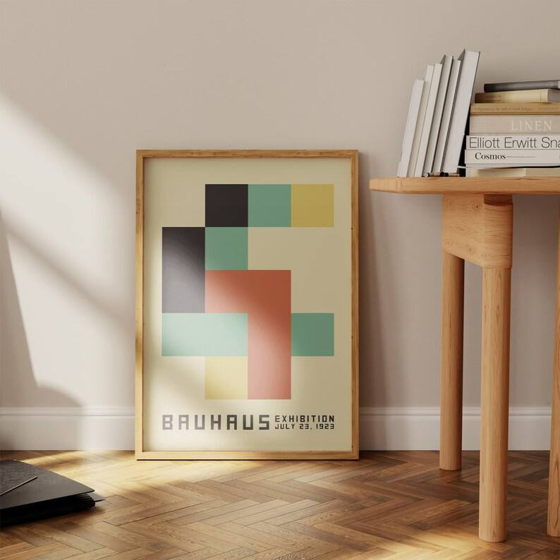wall art gallery, housewarming gift, Bauhaus poster, Bauhaus print, bauhaus exhibition, geometric art, Minimalist decoration, Image of the bauhaus, bauhaus bestseller, Bauhaus decoration, Gift for designer, vintage poster, baby gifts, Gifts for wife, Gifts for sister Gifts for mom, Gifts for girls