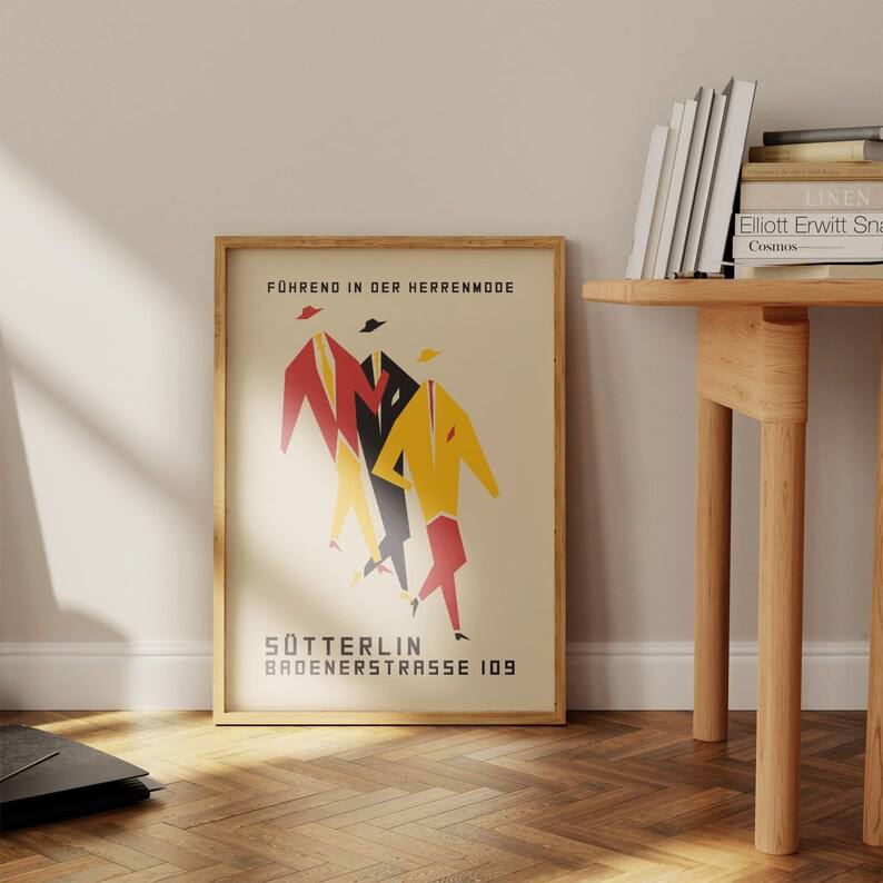 wall art gallery, housewarming gift, Bauhaus poster, Bauhaus print, bauhaus exhibition, geometric art, Minimalist decoration, Bauhaus decoration, Gift for designer, vintage poster, Orange yellow, German vintage, baby gifts, Gifts for wife, Gifts for sister, Gifts for mom, Gifts for husband, Gifts for girls