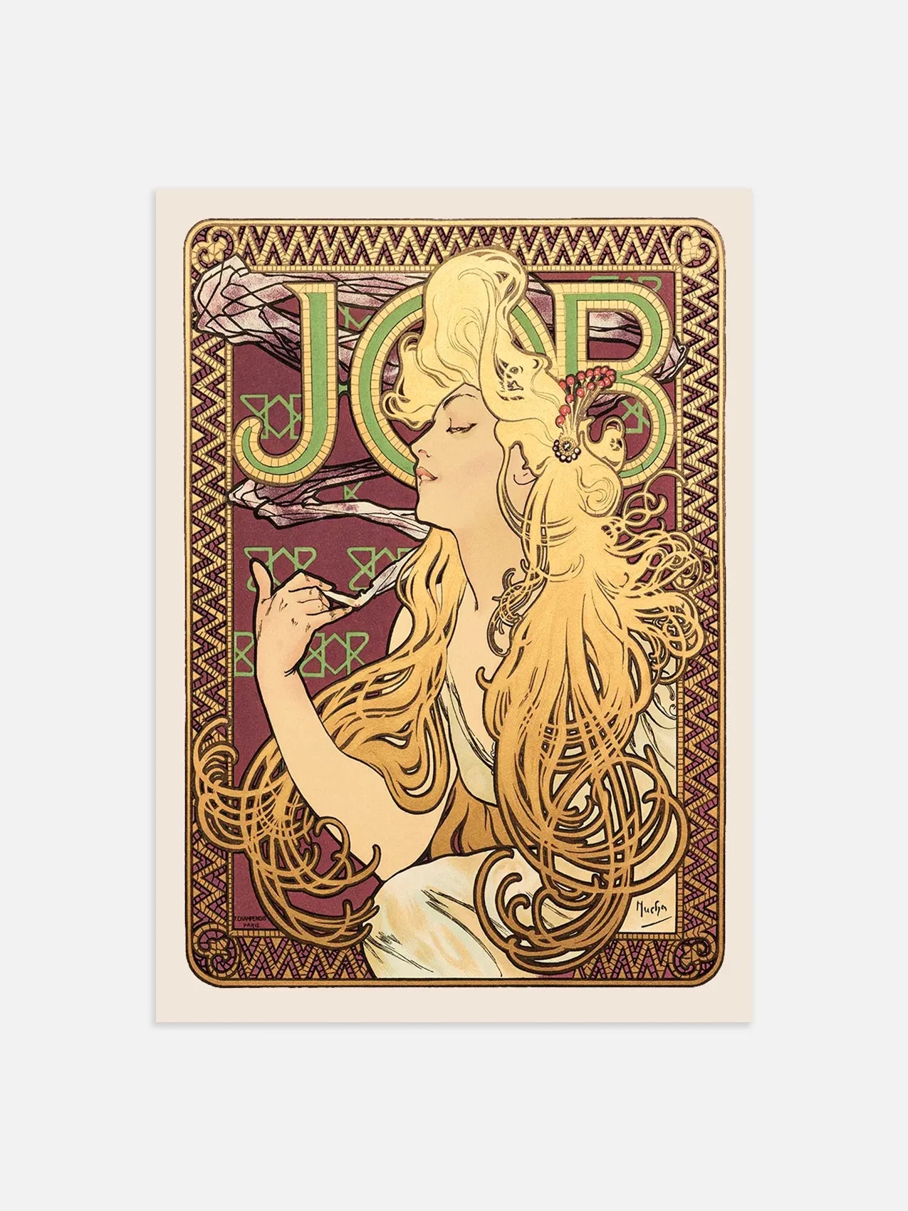 Job Poster - Art Nouveau Elegance by Alphonse Mucha