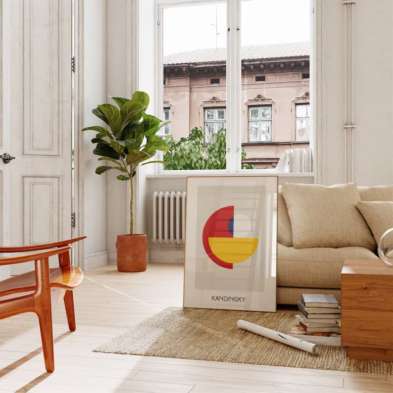 Wassily Kandinsky Bauhaus-inspired Poster - Spheres Artwork, Primary Colors, Abstract Modern Art Print, Minimal Wall Decor, Contemporary Art