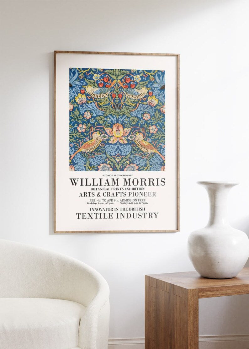 wall art, print, poster, Housewarming, home decor, girl, art print, art, aesthetic, Gifts, Vintage, Vintage Poster, Vintage Wall Art, William Morris