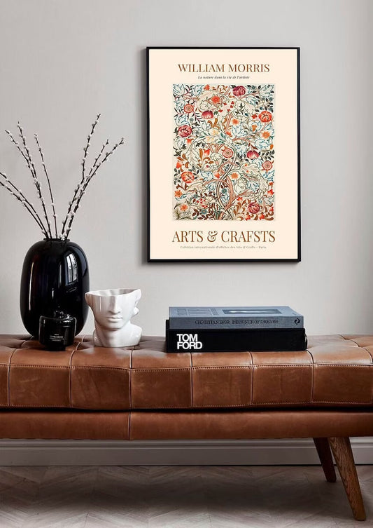 William Morris Print, William Morris Exhibition Poster, Morris Floral Decor, Vintage Wall Art, Botanical Art, Flower Print, Large size