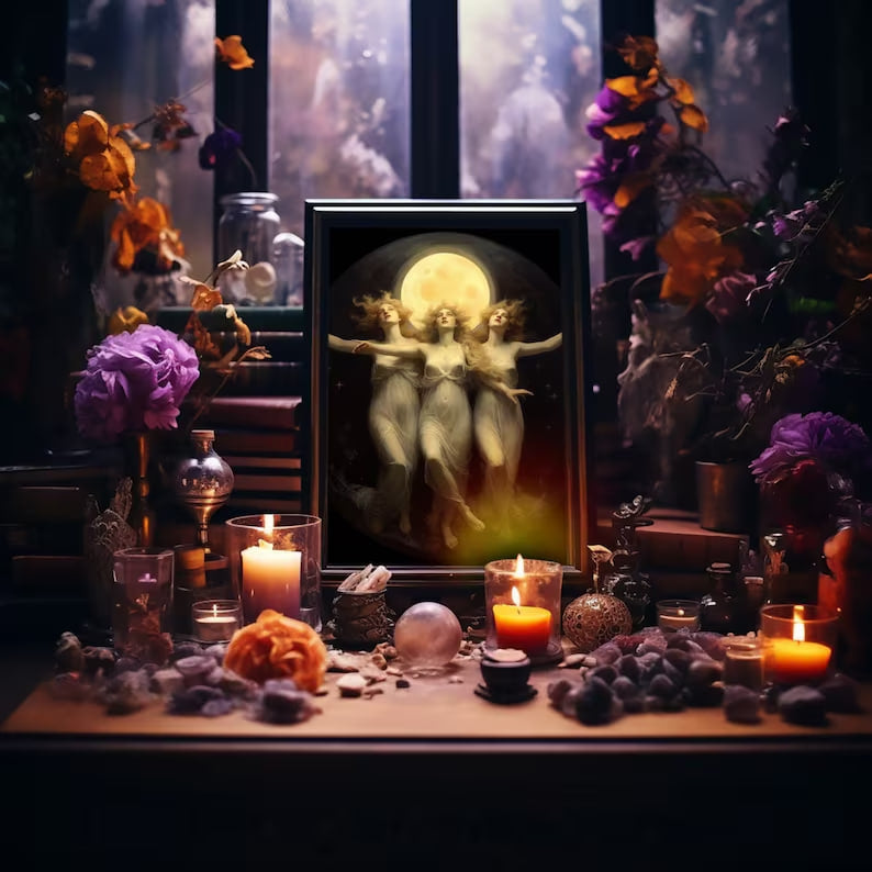 Witchcraft Wonders Poster, White Witch Print, Enchanting Ritual Poster, Mystical Art, Vintage Style Print |HIGH QUALITY POSTER| Home decor