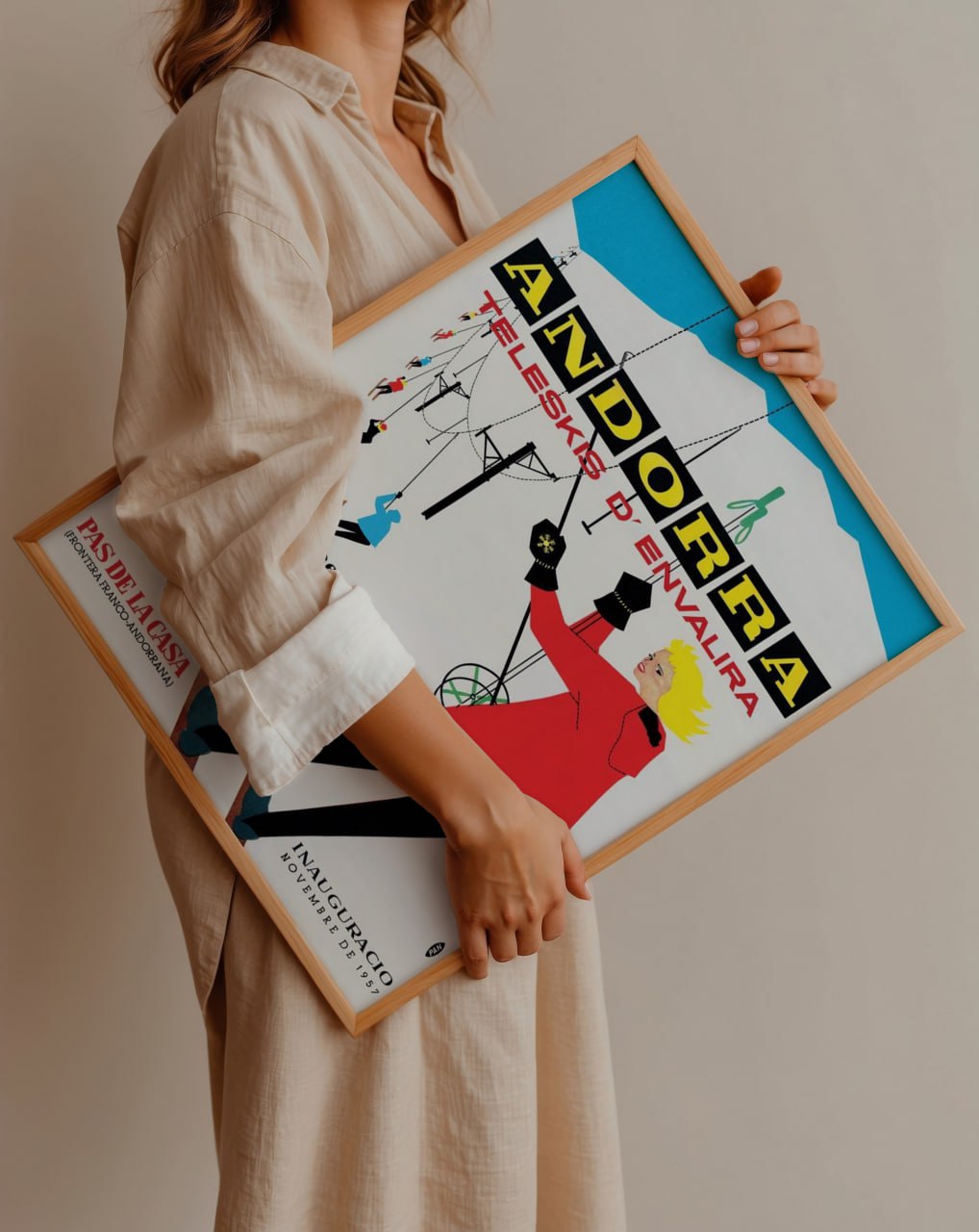 Andorra Vintage Ski Poster | Retro Winter Sports Wall Art