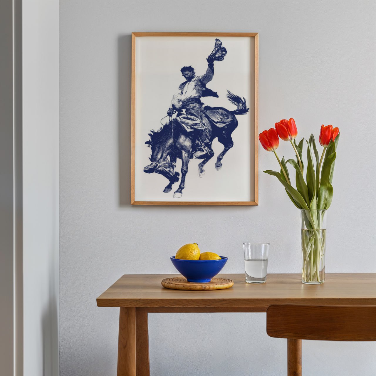 Vintage Cowboy Rodeo Art Print | Western Horse Wall Decor