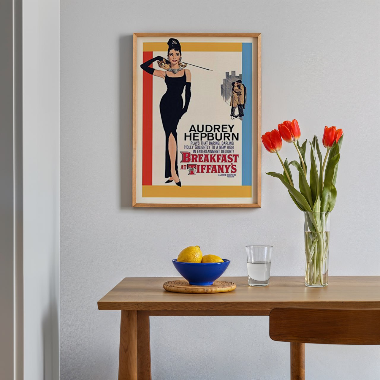 Breakfast at Tiffany’s Vintage Movie Poster | Audrey Hepburn Wall Art