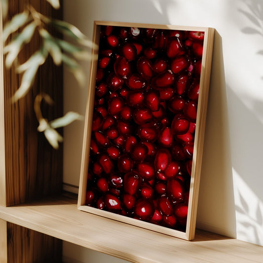 Pomegranate Jewels - Rich Red Fruit Art Print