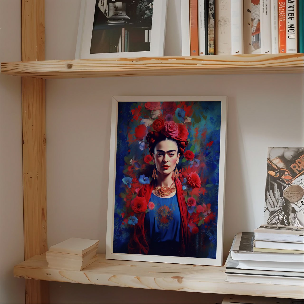 Frida Kahlo Artistic Portrait Print | Vibrant Floral Wall Art