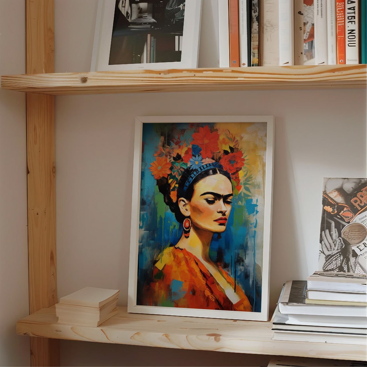Frida Kahlo Portrait Poster - Abstract Expressionist Art