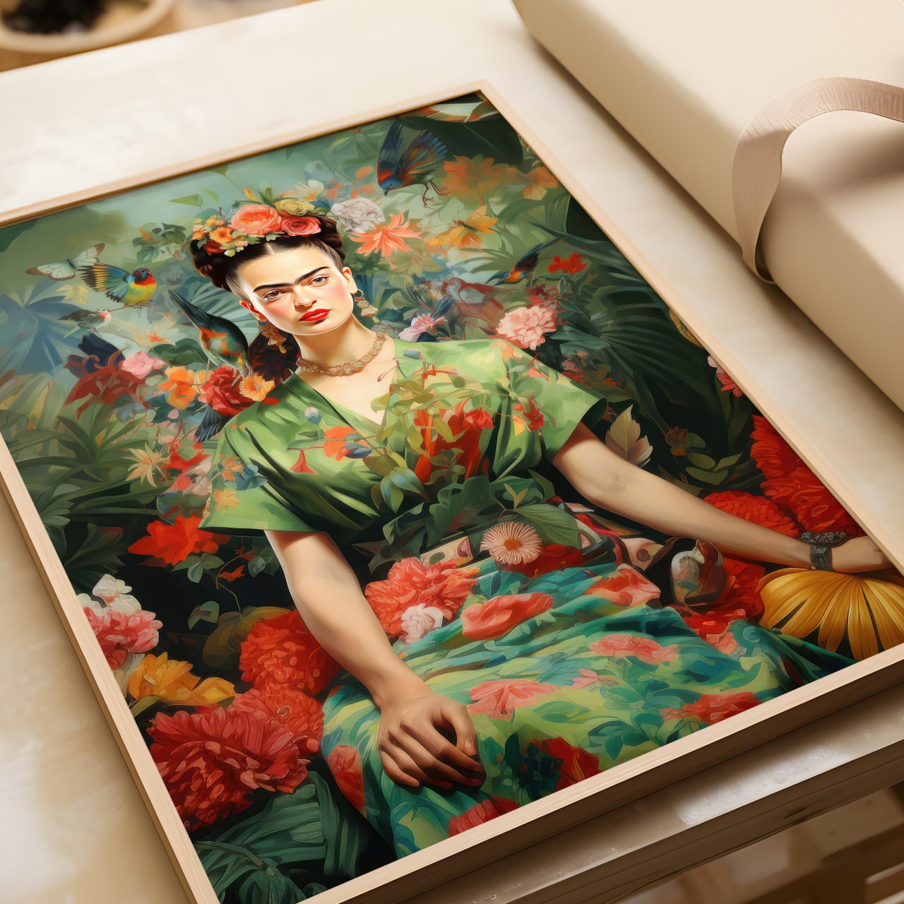 Frida Kahlo Jungle Portrait Print - Vibrant Tropical Wall Art