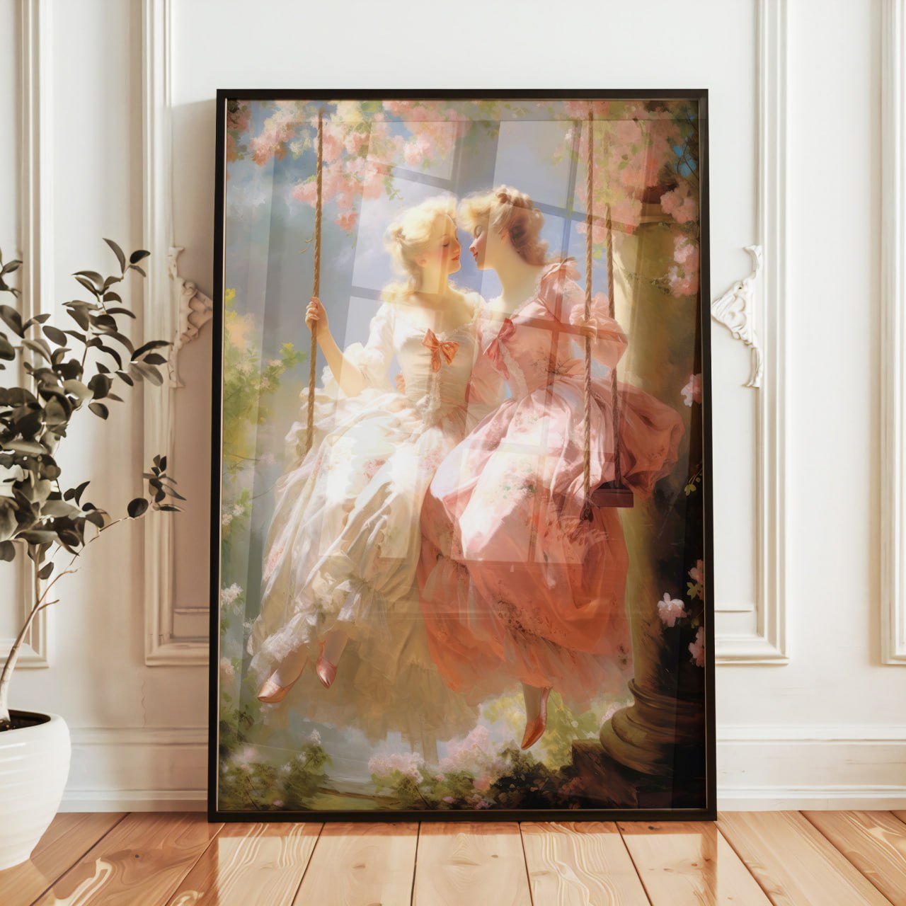 Romantic Swing Painting | Classic Lesbian Art