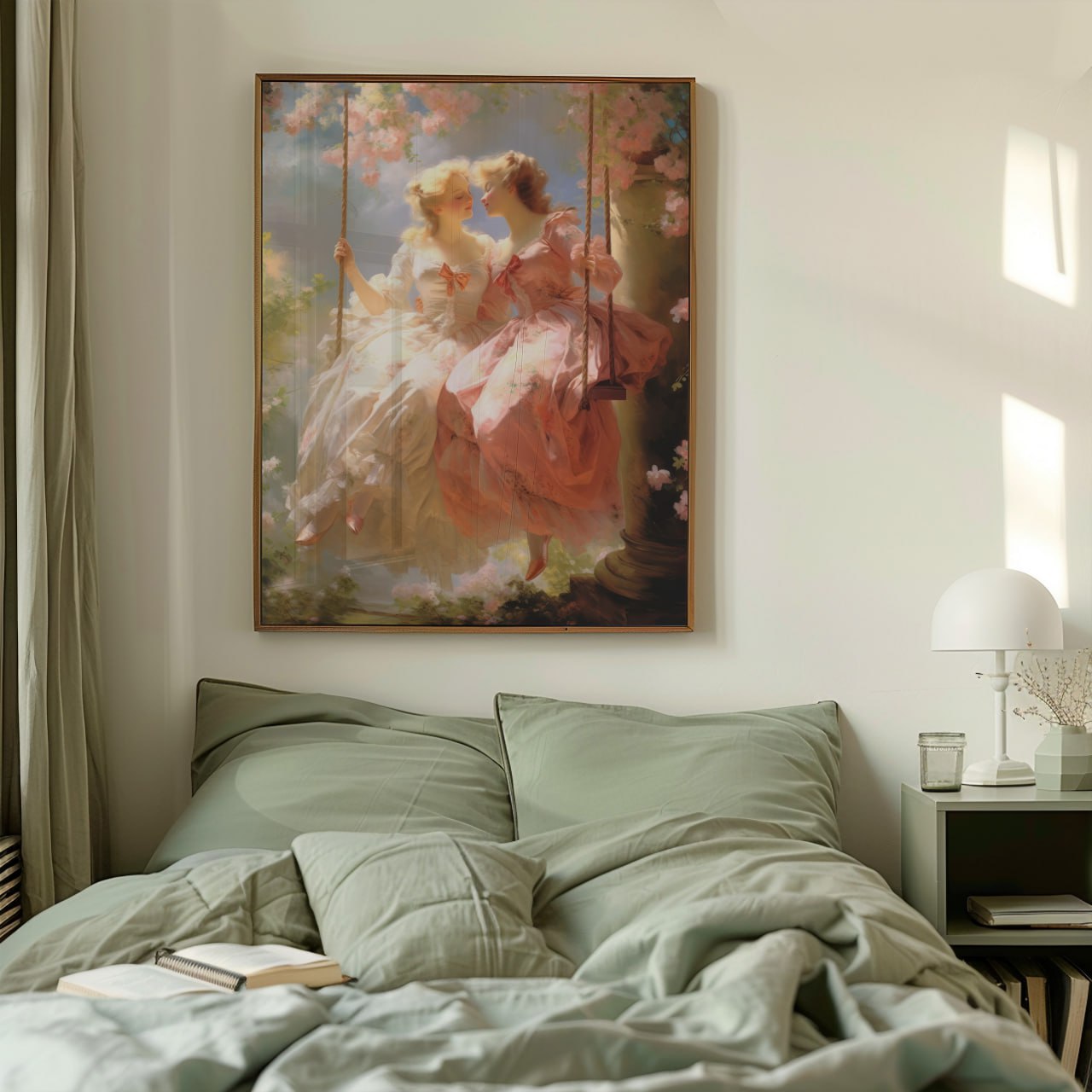 Romantic Swing Painting | Classic Lesbian Art
