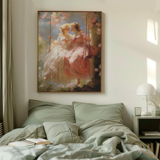 Romantic Swing Painting | Classic Lesbian Art