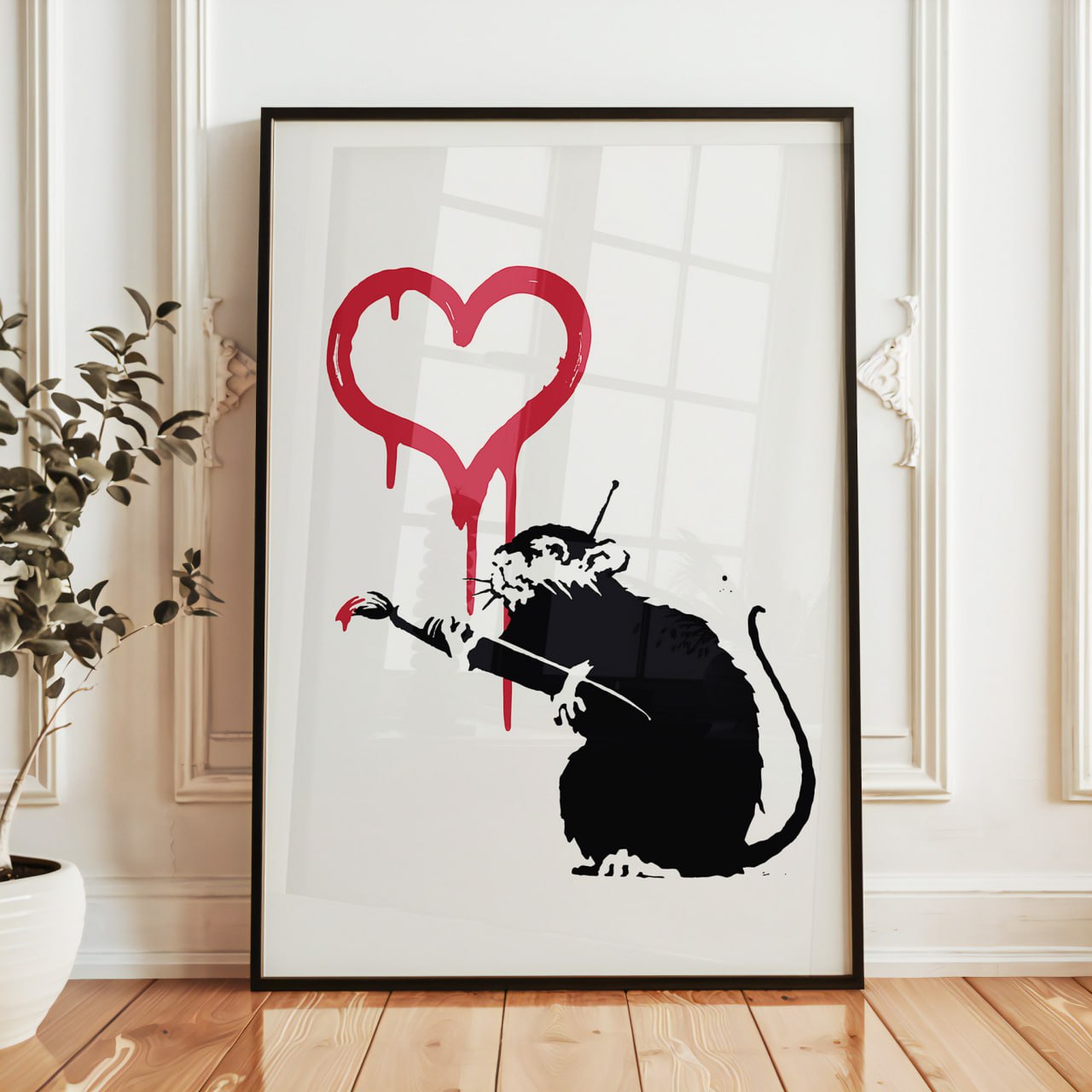 Banksy Rat with Heart Print | Iconic Street Art Poster