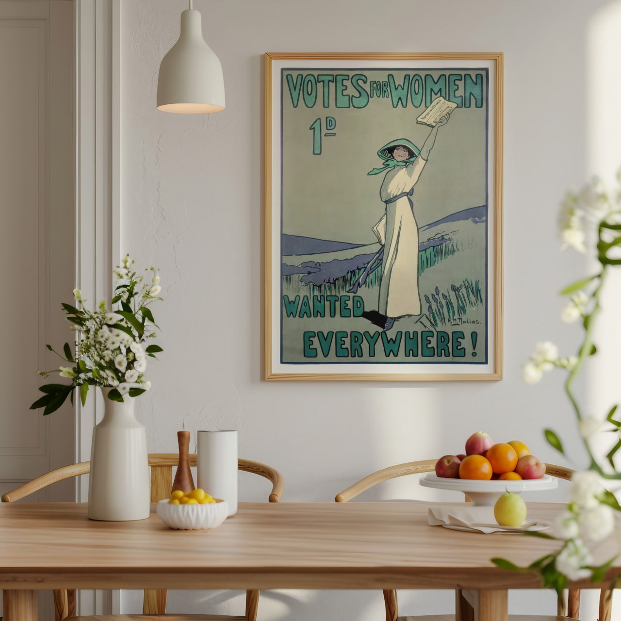 Votes for Women Poster | Vintage Suffragette Art Print for Wall Decor