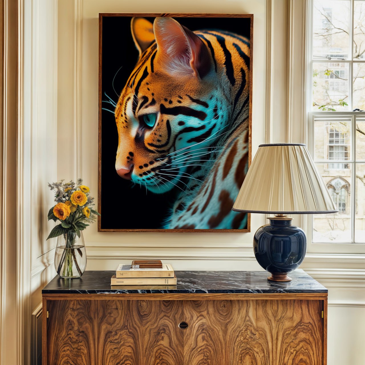 Bengal Cat Poster | Elegant Feline Art Print for Wall Decor