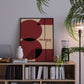 Red and Black Bauhaus Poster - Modern Abstract Design