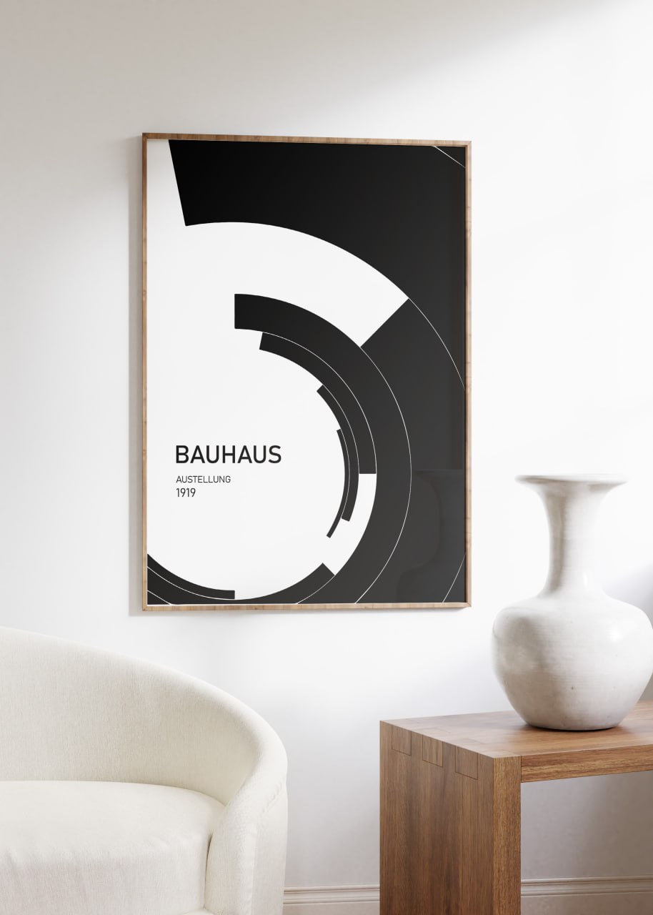 Bauhaus Ausstellung 1919 Poster - Black and White Abstract Design