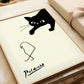 Picasso Cat and Bird Print | Minimalist Modern Animal Art