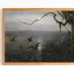 ART PRINT | Flight of the Cranes Painting | Moonlit Landscape Art | Birds Vintage Art | Peaceful Scenery Art | Moonlight Painting
