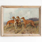 ART PRINT | Three Greyhounds on the Valley Oil Painting | Greyhound Portrait Wall Art Print | Canine Artwork | Animal Art