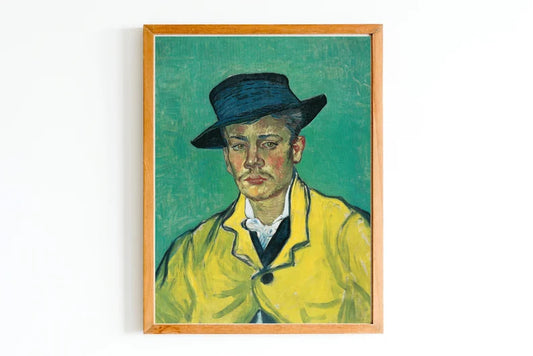 Van GoGHA RT PRINT | Vintage Male Portrait Oil Painting | Portrait of Man in a Hat Wall Art Print | Classic Portrait Artwork | Eclectic Portrait Art