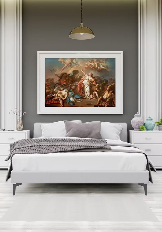 Apollo and Diana Poster by Jacques Louis David - Mythological Art Print, Neoclassical Masterpiece, Vintage Wall Decor, Classic Artwork