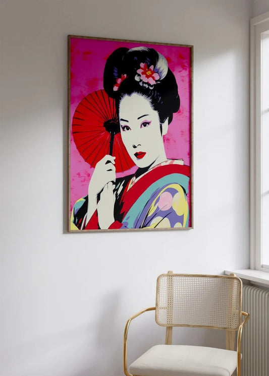 Asian Geisha Poster, Pop Culture Art, Asian Art, Pop Art Painitng, Modern decor, Colorful Wall Art, Contemporary art, HIGH QUALITY PRINT