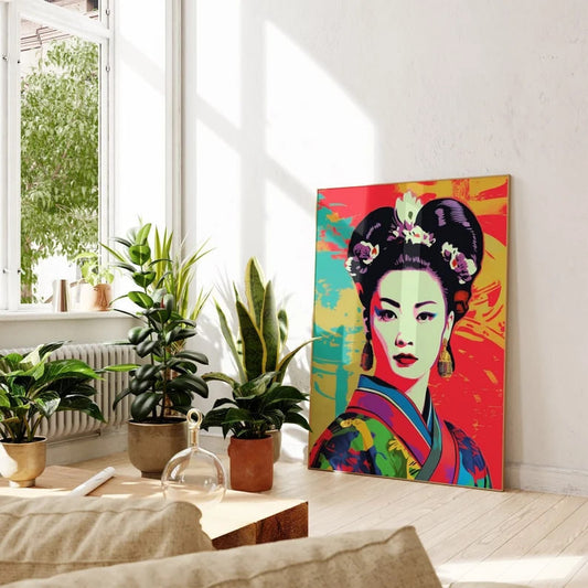 Asian Woman Painting, Pop Culture Art, Asian Art, Pop Art Poster, Modern decor, Colorful Wall Art, Contemporary art, HIGH QUALITY PRINT