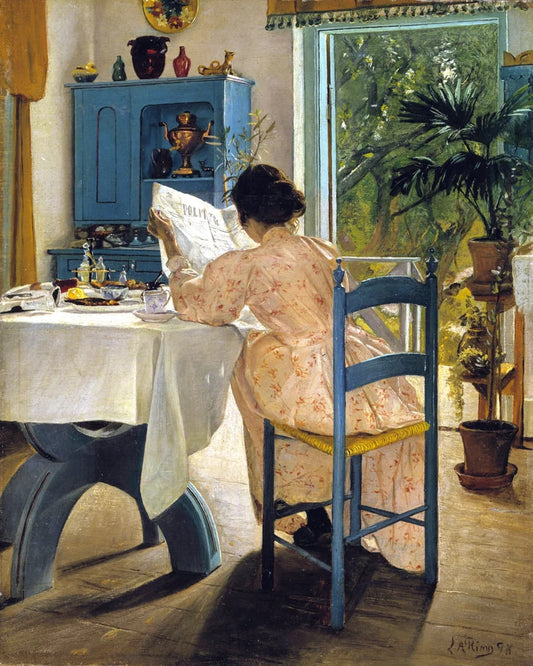 At Breakfast By Laurits Andersen Ring Print Poster  Wall art, Home Decor, Vintage Poste, Poster, Vintage, housewarming gift, Gifts for sister, Gifts for mom, Gifts for friends,Gifts, 	Art