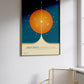 Atomic Clock NASA Poster, Maximal Sunshine Poster, Electric Orange, Space Timepiece, Astronomic Wall Decor, NASA Painting, Retro Wall Art