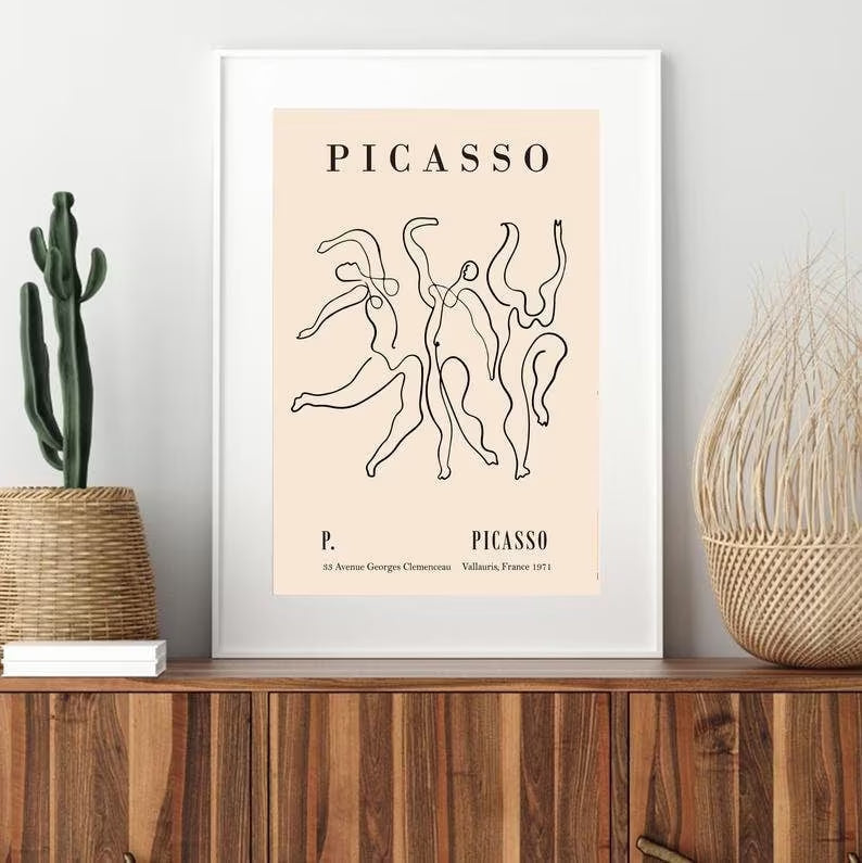 Wall art, Vintage Poste, poster, housewarming gift, Gifts for sister, Gifts for mom, Gifts for girls, Gifts for friends,Picasso Poster, Picasso Line Art, Picasso, Pablo Picasso Print