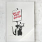 Banksy 'Peaceful Rebellion' Poster: Rat with Peace Sign Necklace, 'Get Out While You Can' Message, Urban Street Art Decor, LARGE SIZE PRINT  Wall art, print, Poster, Housewarming, Home decor, Girl, Art print, art, Aesthetic, Gifts, Vintage,Colorful Print, Banksy Print, Graffiti Art Print