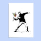 Banksy 'The Thrower' Poster: Original Urban Art, Contemporary Graffiti, Modern Mural Painting, Banksy Wall Decor, Street Art Home