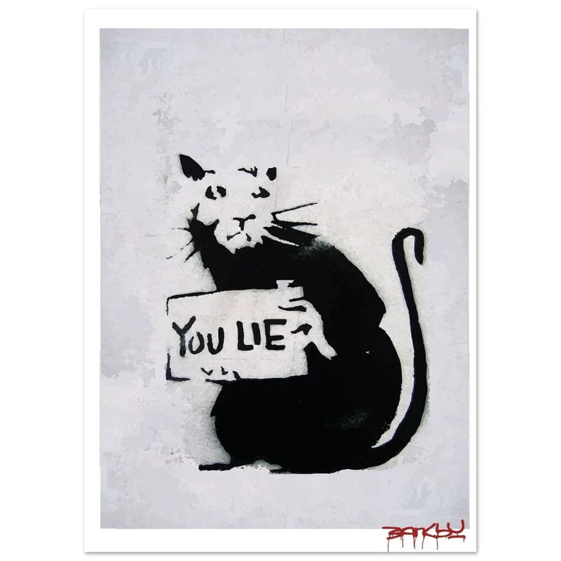 Banksy "You Lie" Rat Series Poster, Banksy Rat Serie Prints, Street Art Collection, Contemporary Art, Graffiti Wall Decor, Banksy print