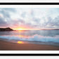 Beach Sunset Poster, Coastal Landscape with Ocean and Waves, Pacific Landscape Photography, Home Decor, Wall Art