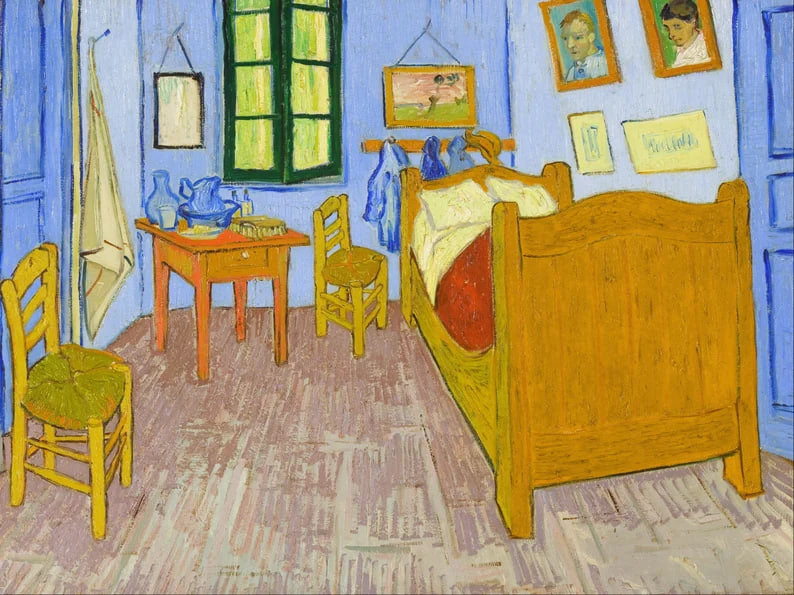 Bedroom In Arles By Vincent Van Gogh Print Poster  Wall art, Home Decor, Vintage Poste, Poster, Vintage, housewarming gift, Gifts for sister, Gifts for mom, Gifts for friends,Gifts, 	Art