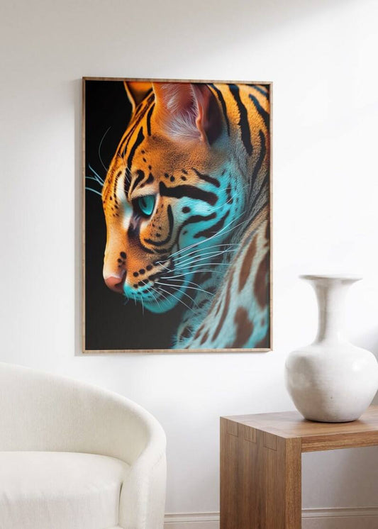 Trend wall decoration, Fashion room decoration, Dark room decoration, luxury home decoration, feline painting, Feline lover gift, Bengal cat poster, Bengali closeup, Feline art print, bengal cat art, Wall decoration in dark tone, mystical cat art, baby gifts, Gifts for wife, Gifts for sister, Gifts for mom, Gifts for husband, Gifts for girls, Gifts for children, Gifts for girlfriend, Gifts for boyfriend, Gifts for dad, Christmas presents, anniversary gifts, Birthday gift