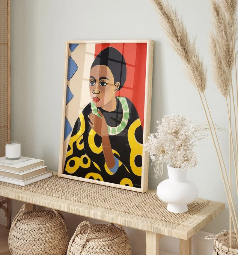 Black Women Poster, Ethnic Diversity Painting, Feminist Art, Colorful painting, Large size HIGH QUALITY PRINT, Multiculturalism Art