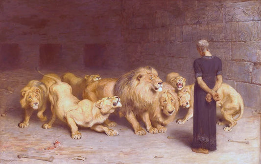 Briton Riviere - Daniel in the Lions Den 1872 Hand Painted oil reproduction Rivière masterpiece in Walker Art Gallery Famous UK Painting  Wall art, Home Decor, Vintage Poste, Poster, Vintage, housewarming gift, Gifts for sister, Gifts for mom, Gifts for friends,Gifts