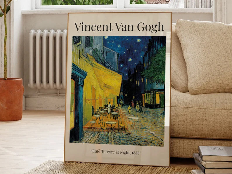 Cafe Terrace at Night, Vincent van Gogh, Famous Painting, Painting Poster, Modern Wall Art, Art Print