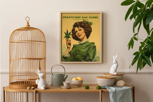 Classic Poster Marijuana Advertising, Vintage Cannabis Poster, Retro Weed Poster, Marihuana Wall Art, 420 Collectible Art print, Large Size