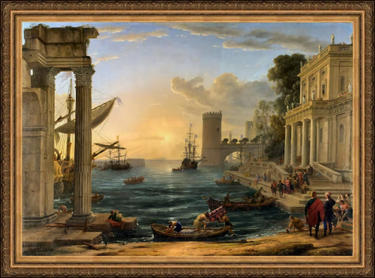 Claude Lorrain, The Embarkation of the Queen of Sheba - A4 / A3 reproduction fine art print. Heavyweight textured art paper, archival inks  Wall art, Home Decor, Vintage Poste, Poster, Vintage, housewarming gift, Gifts for sister, Gifts for mom, Gifts for friends,Gifts, 	Art, Painting