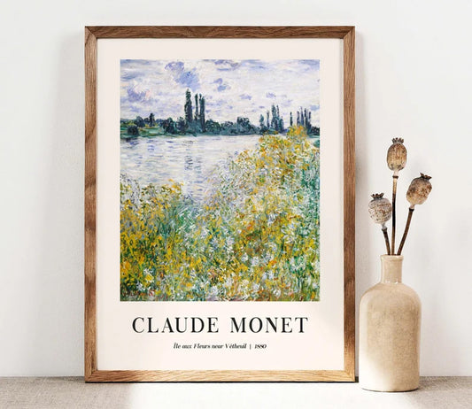 Claude Monet Art Print, Flower Field, Landscape Art, Wildflowers Home Decor, French Country Wall art, Cottage Print, Botanical PRINTABLE art