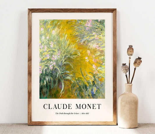 Claude Monet Art Print, The Path through the Irises Art, Flowers Home Decor, French Country Wall Decor, Cottage Print, Botanical PRINTABLE
