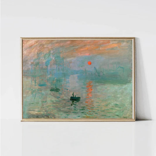 Claude Monet Impression Sunrise | Impressionist Landscape Painting | Abstract Art Print | Sea Print | Monet Wall Art | Digital Download