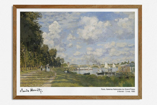Claude Monet Print Art Exhibition Poster, Muted Landscape Painting, Argenteuil France, Wall Art, Modern Home Decor, Horizontal Poster