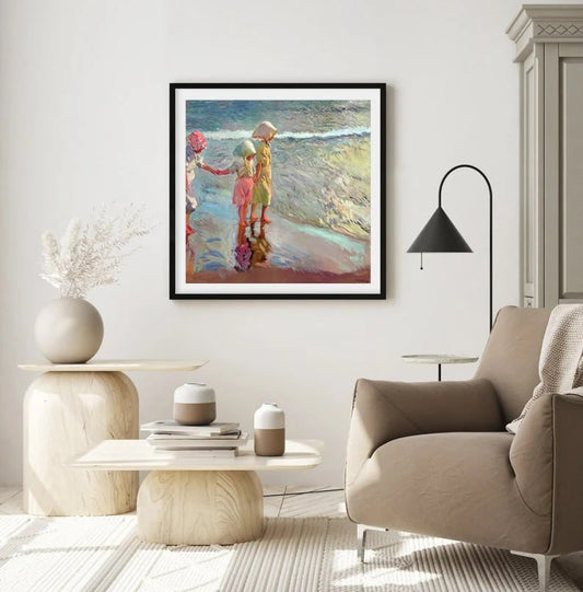 Coastal Art Poster, Joaquín Sorolla Print - Seaside Children, Spanish Painter, Beach Vintage Print, Mediterranean Wall Decor, Museum Quality