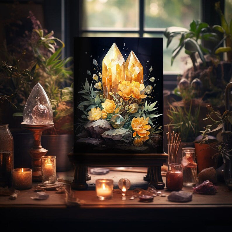 Crystal Magic Poster, original gift, Enchanting Crystal Print ,Spiritual Wall Art, lucky gift, Chakra Balancing Print, HIGH QUALITY POSTER