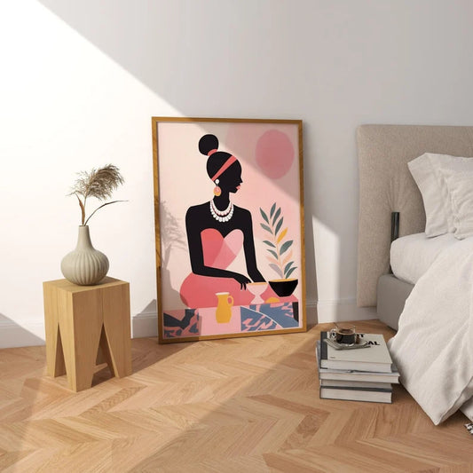Black Woman in Matisse Style Print